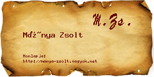 Mánya Zsolt névjegykártya